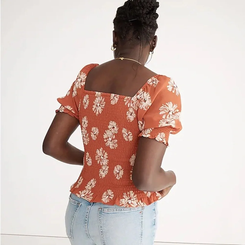 NWT Madewell Georgette Lucie Puff Sleeve Top